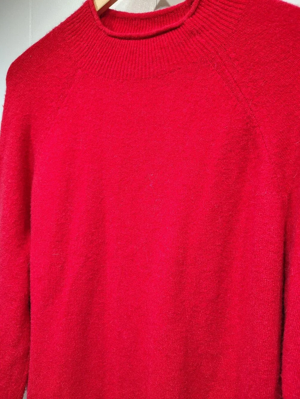 J Crew Rollneck Sweater Red Size Medium Merino Wool Alpaca Blend